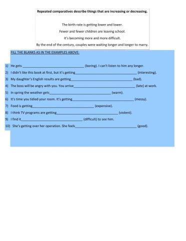 Repeated and double comparative