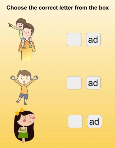 'ad'  word family activity