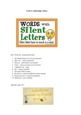 Letters, annoyingly silent...