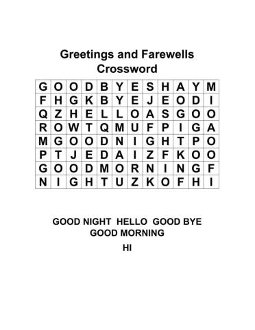 Greetings and Farewells