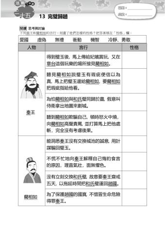 完壁歸趙-思考與討論