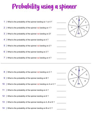 Probability with spinner