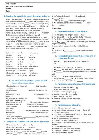 Test comparatice superlative