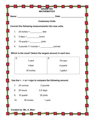 Customary Units