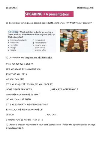 Presenting a product