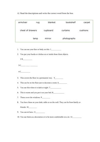 Objects in the house