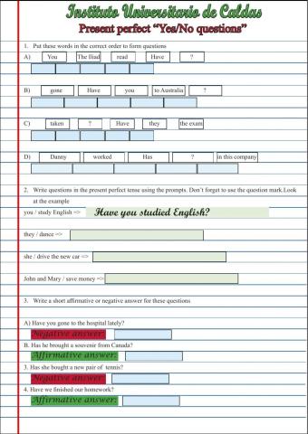 Present perfect questions