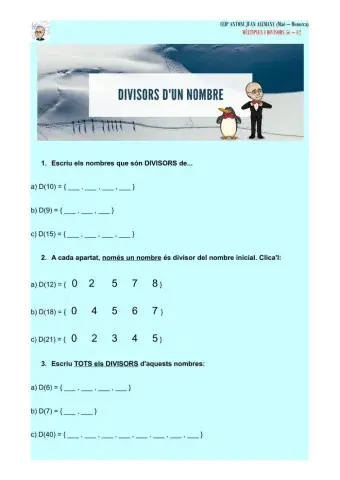 Elsdivisors d'un nombre