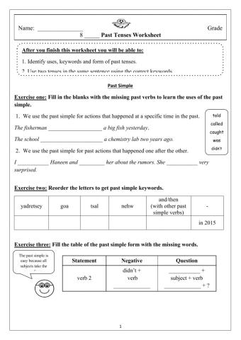 Past tenses contrast