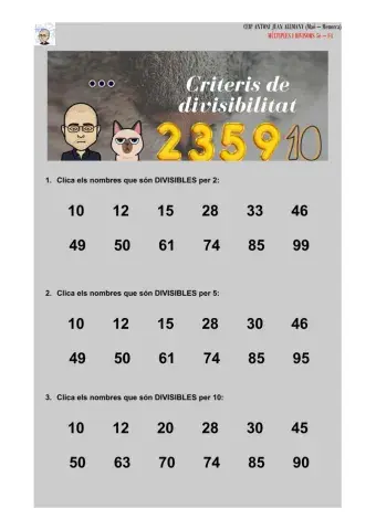 Criteris de divisibilitat