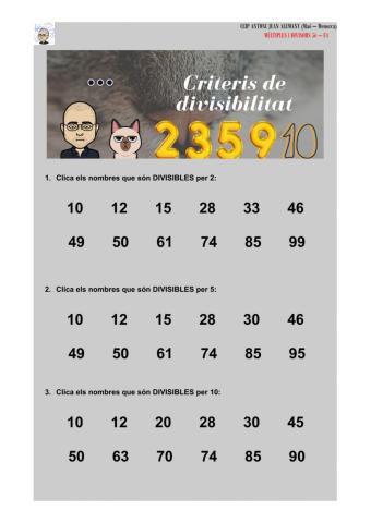 Criteris de divisibilitat