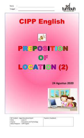 Preposition of location - C (Listening, speaking and writing)