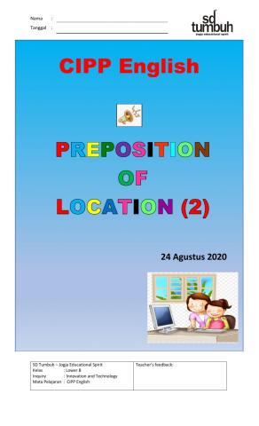 Preposition of location - A (Listening, speaking and writing)