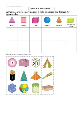 Formas 3D - Objetos Reais