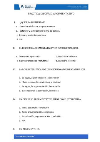 Discurso argumentativo