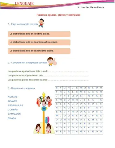 palabras agudas, graves, esdrújulas