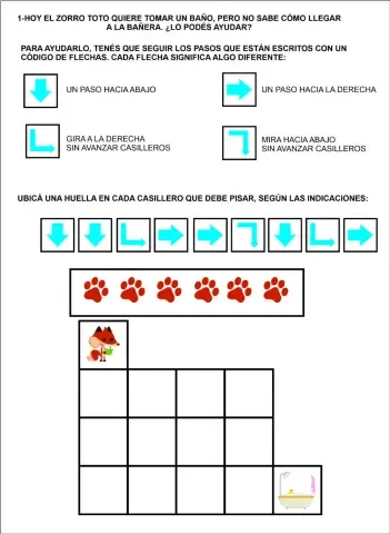 Ubicar las huellas según las flechas