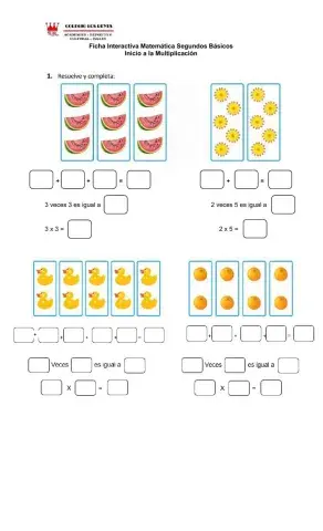 Ficha de Refuerzo Inicio a la Multiplicación
