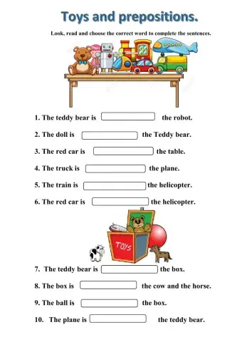 Toys and prepositions