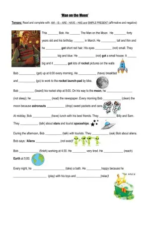 Man on the Moon- Tenses+Simple Present