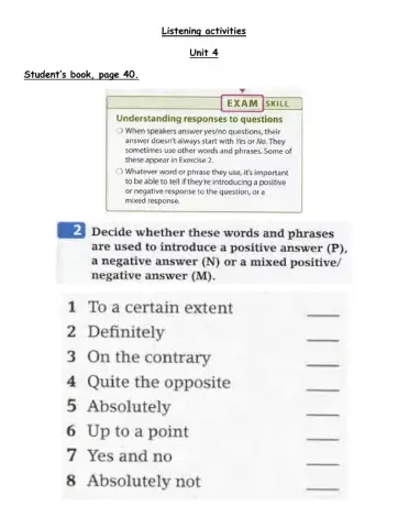 IGCSE 2 Language Listening Vocabulary