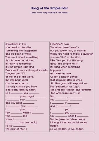 Simple Past Song