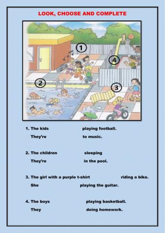 Look, Choose and complete