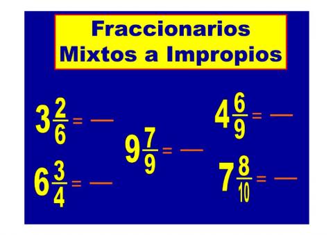 Convertir Fraccionarios Mixtos a Impropios
