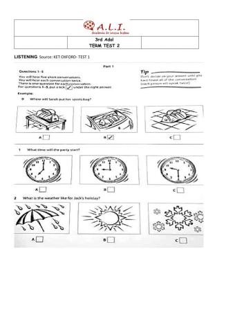 Term Test 2: Listening