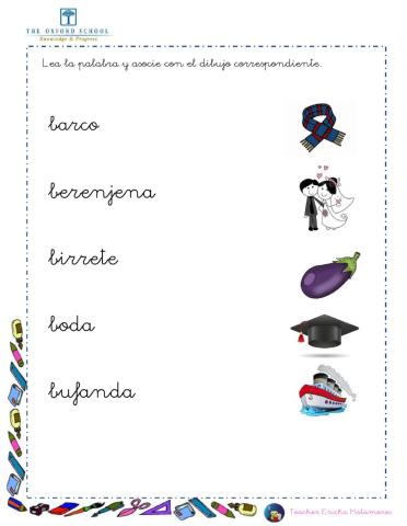 Asocie palabras con b