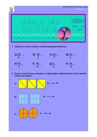 La fracció com a divisió exacta