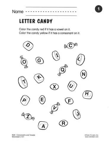 Identifying vowels and consonant