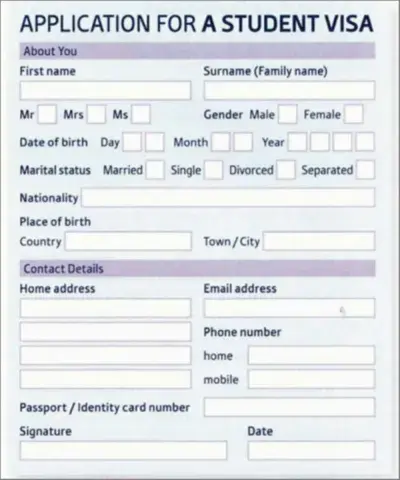 Application for a student visa