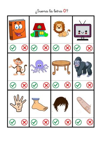 Reconocimiento auditivo letra O