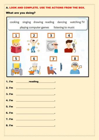 Look and complete the exercises A and B