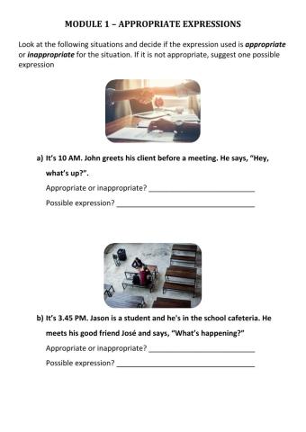 Appropriate Expressions