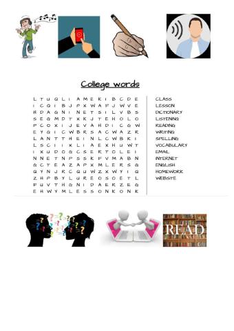 College words wordsearch