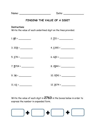 Finding the value of a digit