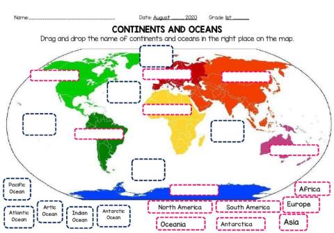 Continents and Oceans G1