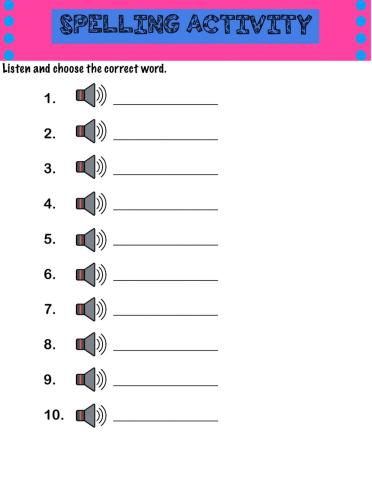 Spelling Activity