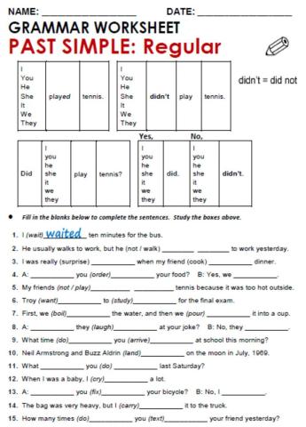 Simple Past: Regular verbs
