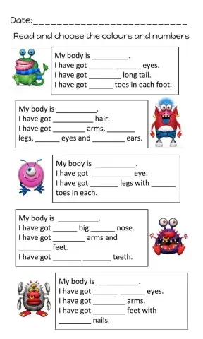 Monsters: Colours and numbers