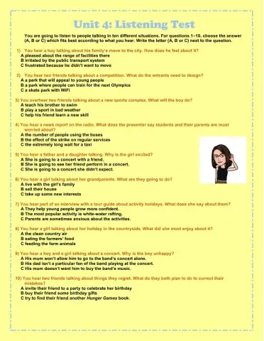 FCE Listening Test - Unit 4