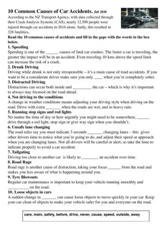 10 Common cause of road accidents