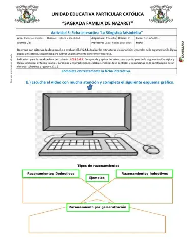 Actividad 3: Ficha interactiva “La Silogística Aristotélica”