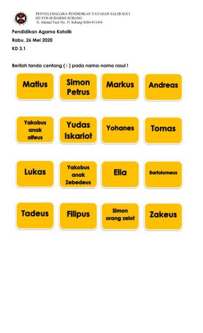 Dua Belas Murid Yesus