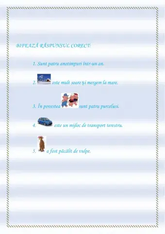 Alege raspunsul corect