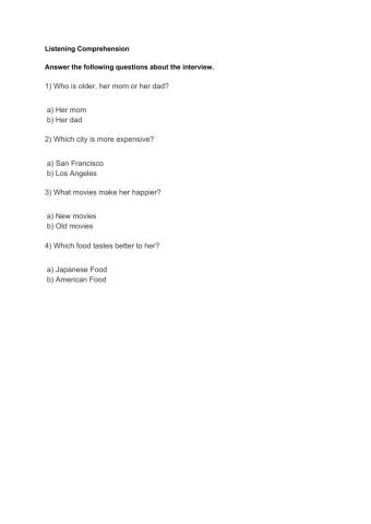 Listening Comparatives A1+