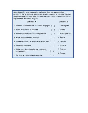 Partes internas del libro