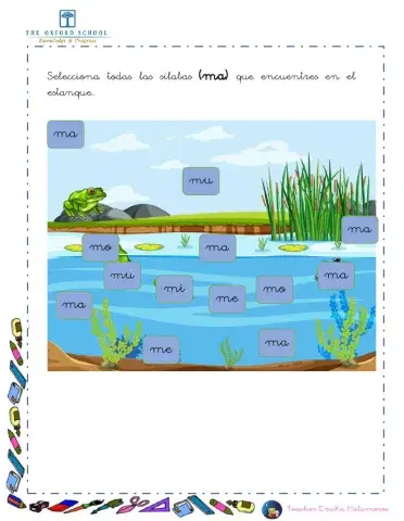 Reconocer sílaba ma en estanque